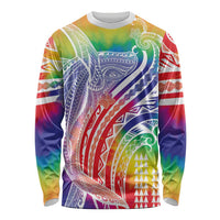 Aloha Pride Rainbow Tie Dye Long Sleeve Shirt Humpback Whale - Love is Love