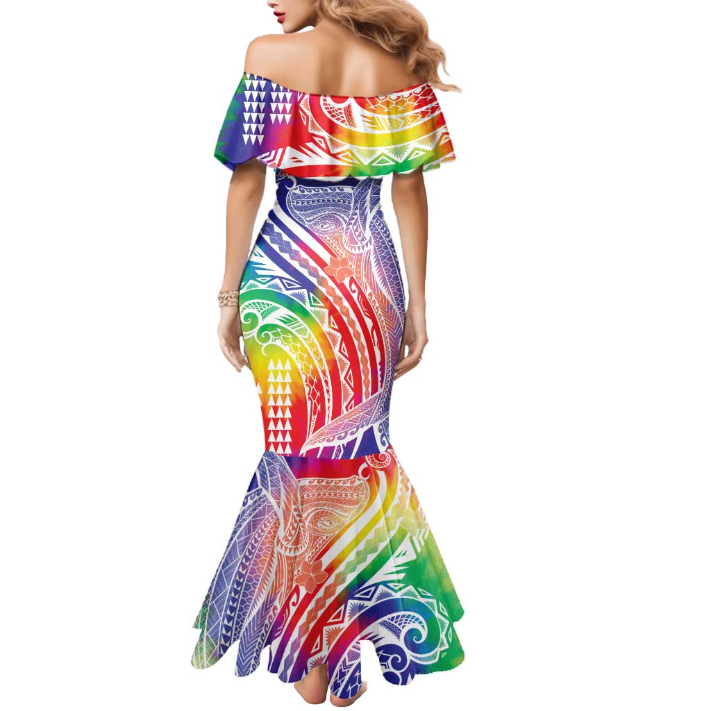 Aloha Pride Rainbow Tie Dye Mermaid Dress Humpback Whale - Love is Love