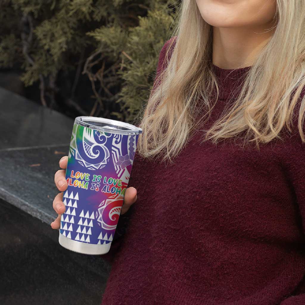 Aloha Pride Rainbow Tie Dye Tumbler Cup Humpback Whale - Love is Love