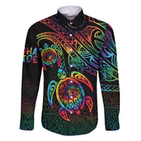 Hawaii Pride Family Matching Mermaid Dress and Hawaiian Shirt Rainbow Swirls