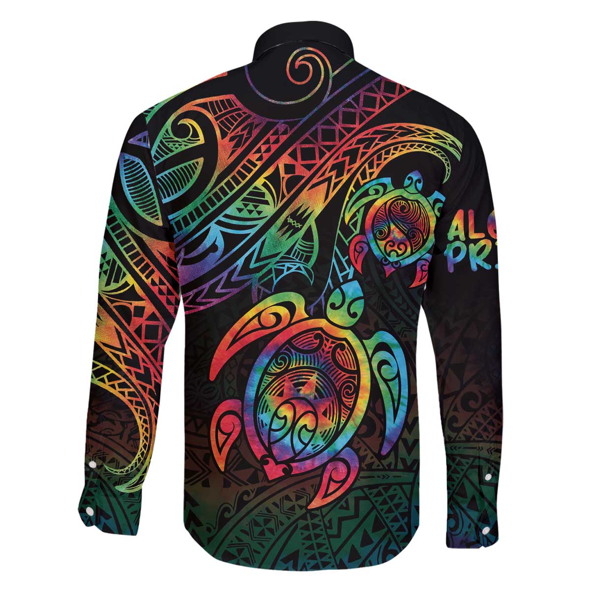 Hawaii Pride Family Matching Off The Shoulder Long Sleeve Dress and Hawaiian Shirt Rainbow Swirls