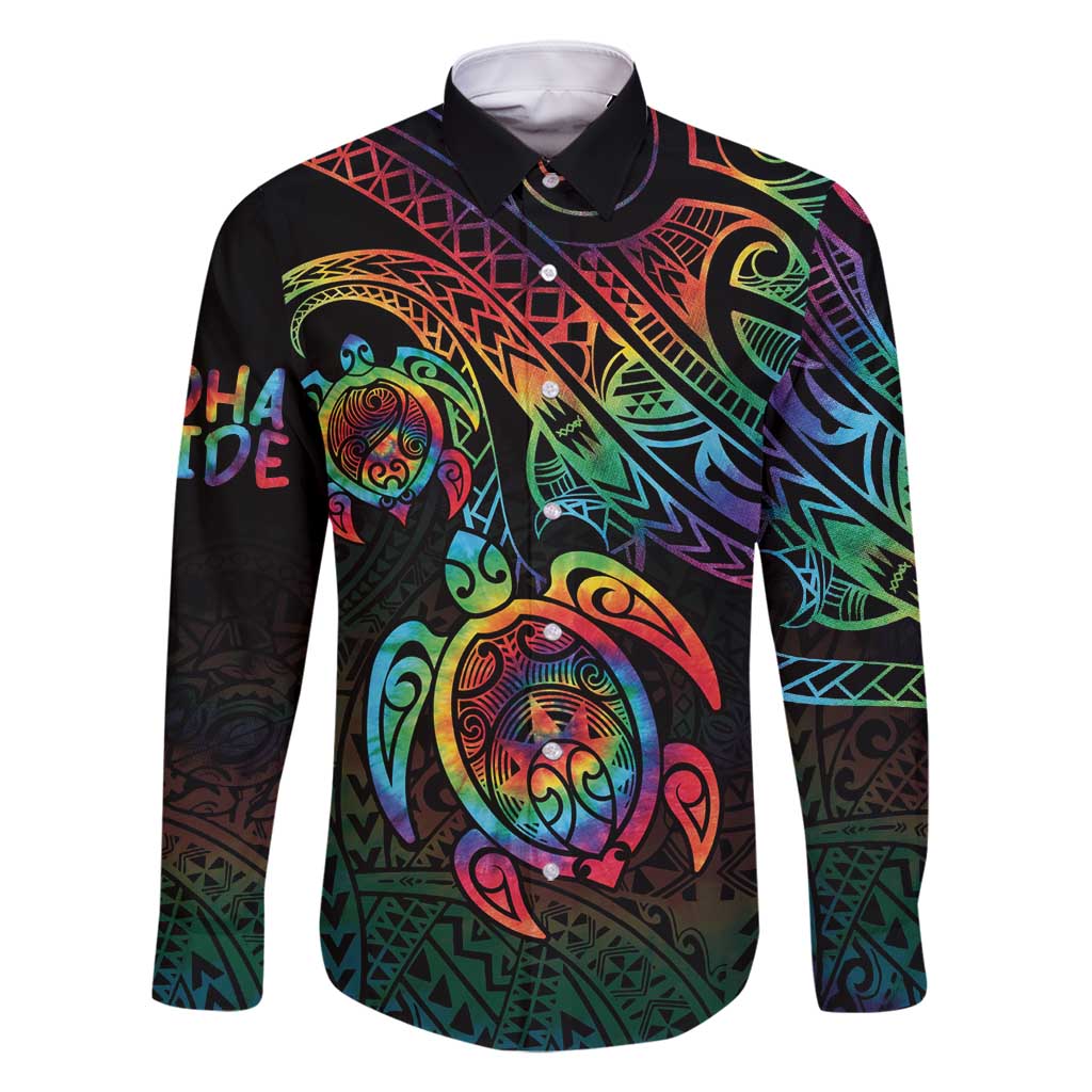 Hawaii Pride Family Matching Off Shoulder Maxi Dress and Hawaiian Shirt Rainbow Swirls