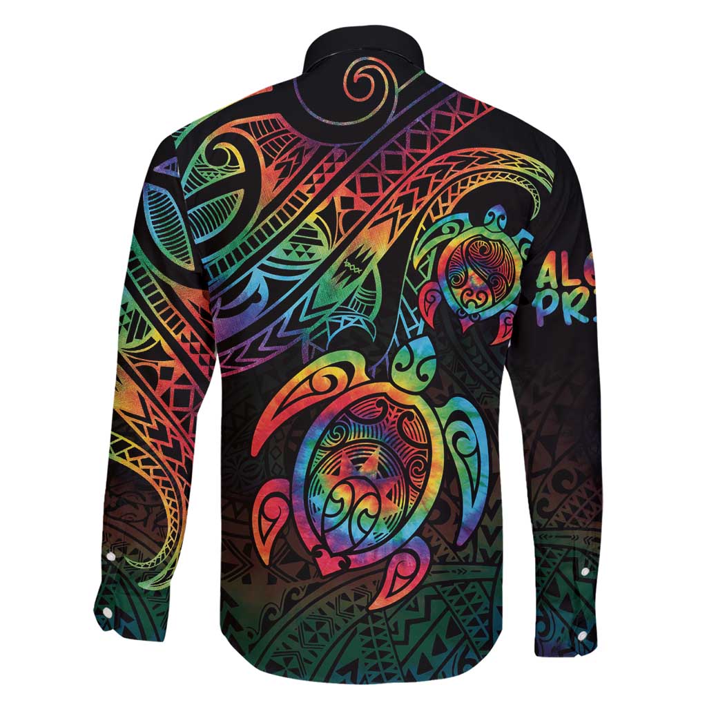 Hawaii Pride Family Matching Puletasi and Hawaiian Shirt Rainbow Swirls