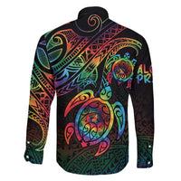 Hawaii Pride Family Matching Puletasi and Hawaiian Shirt Rainbow Swirls