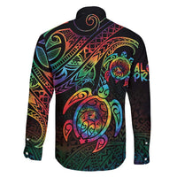 Hawaii Pride Family Matching Short Sleeve Bodycon Dress and Hawaiian Shirt Rainbow Swirls