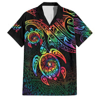 Hawaii Pride Family Matching Tank Maxi Dress and Hawaiian Shirt Rainbow Swirls