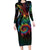 Hawaii Pride Long Sleeve Bodycon Dress Rainbow Swirls