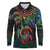 Hawaii Pride Long Sleeve Polo Shirt Rainbow Swirls