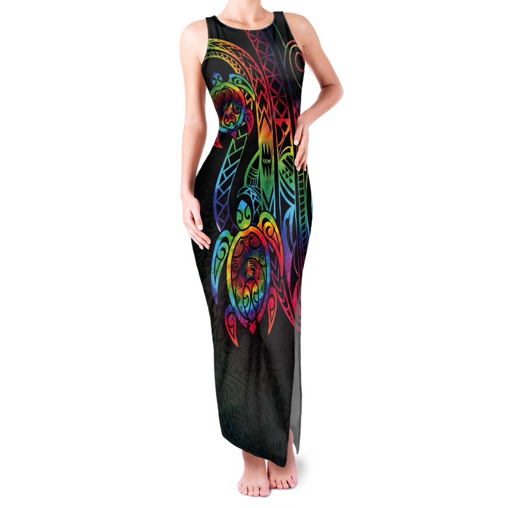 Hawaii Pride Tank Maxi Dress Rainbow Swirls