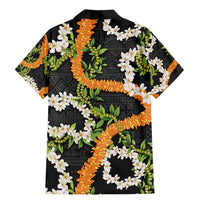 Aloha Festive Hawaii Family Matching Mermaid Dress and Hawaiian Shirt Mokihana - Maile and Ilima on Black LT7 - Polynesian Pride