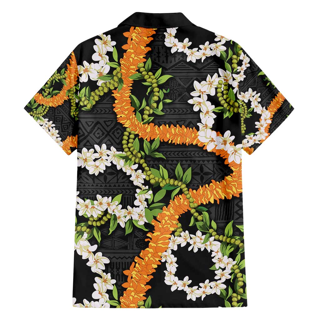 Aloha Festive Hawaii Family Matching Tank Maxi Dress and Hawaiian Shirt Mokihana - Maile and Ilima on Black LT7 - Polynesian Pride