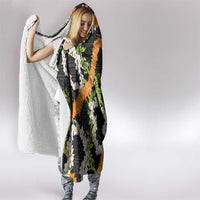 Aloha Festive Hawaii Hooded Blanket Mokihana - Maile and Ilima on Black - Polynesian Pride