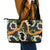 Aloha Festive Hawaii Leather Tote Bag Mokihana - Maile and Ilima on Black - Polynesian Pride