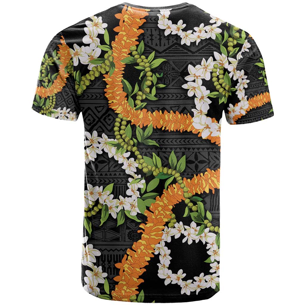 Aloha Festive Hawaii T Shirt Mokihana - Maile and Ilima on Black LT7 - Polynesian Pride