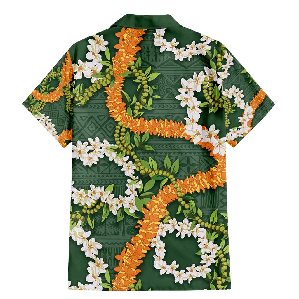 Aloha Festive Hawaii Family Matching Mermaid Dress and Hawaiian Shirt Mokihana - Maile and Ilima on Forest Green LT7 - Polynesian Pride