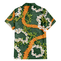 Aloha Festive Hawaii Family Matching Mermaid Dress and Hawaiian Shirt Mokihana - Maile and Ilima on Forest Green LT7 - Polynesian Pride