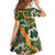 Aloha Festive Hawaii Family Matching Off The Shoulder Long Sleeve Dress and Hawaiian Shirt Mokihana - Maile and Ilima on Forest Green - Polynesian Pride