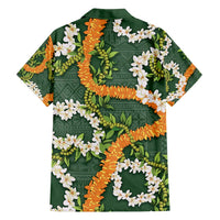 Aloha Festive Hawaii Family Matching Tank Maxi Dress and Hawaiian Shirt Mokihana - Maile and Ilima on Forest Green LT7 - Polynesian Pride