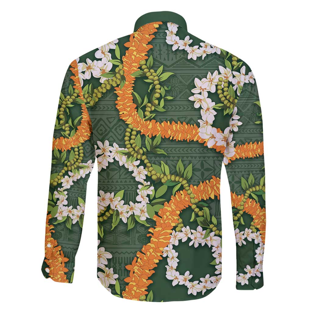 Aloha Festive Hawaii Family Matching Tank Maxi Dress and Hawaiian Shirt Mokihana - Maile and Ilima on Forest Green LT7 - Polynesian Pride