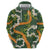 Aloha Festive Hawaii Hoodie Mokihana - Maile and Ilima on Forest Green - Polynesian Pride