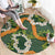 Aloha Festive Hawaii Round Carpet Mokihana - Maile and Ilima on Forest Green - Polynesian Pride
