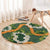 Aloha Festive Hawaii Round Carpet Mokihana - Maile and Ilima on Forest Green - Polynesian Pride