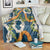 Aloha Festive Hawaii Blanket Mokihana - Maile and Ilima on Navy Blue - Polynesian Pride