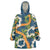 Aloha Festive Hawaii Wearable Blanket Hoodie Mokihana - Maile and Ilima on Navy Blue - Polynesian Pride