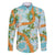 Aloha Festive Hawaii Family Matching Off The Shoulder Long Sleeve Dress and Hawaiian Shirt Mokihana - Maile and Ilima on Turquoise - Polynesian Pride