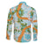 Aloha Festive Hawaii Family Matching Off The Shoulder Long Sleeve Dress and Hawaiian Shirt Mokihana - Maile and Ilima on Turquoise - Polynesian Pride