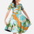 Aloha Festive Hawaii Family Matching Off Shoulder Maxi Dress and Hawaiian Shirt Mokihana - Maile and Ilima on Turquoise - Polynesian Pride