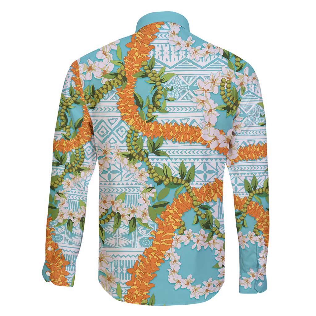 Aloha Festive Hawaii Family Matching Off Shoulder Short Dress and Hawaiian Shirt Mokihana - Maile and Ilima on Turquoise LT7 - Polynesian Pride