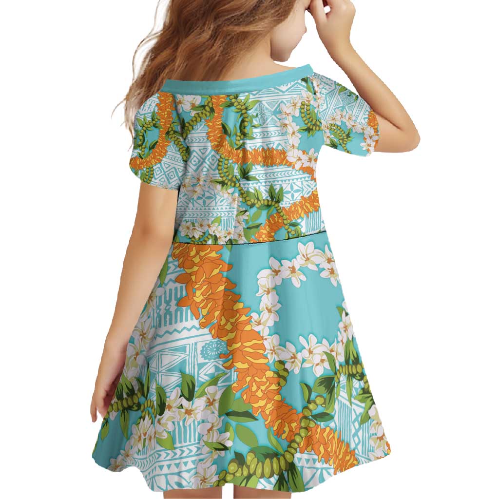 Aloha Festive Hawaii Family Matching Summer Maxi Dress and Hawaiian Shirt Mokihana - Maile and Ilima on Turquoise LT7 - Polynesian Pride