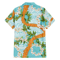 Aloha Festive Hawaii Hawaiian Shirt Mokihana - Maile and Ilima on Turquoise - Polynesian Pride
