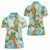 Aloha Festive Hawaii Women Polo Shirt Mokihana - Maile and Ilima on Turquoise - Polynesian Pride
