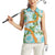 Aloha Festive Hawaii Women Sleeveless Polo Shirt Mokihana - Maile and Ilima on Turquoise - Polynesian Pride
