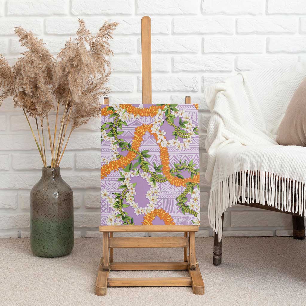 Aloha Festive Hawaii Canvas Wall Art Mokihana - Maile and Ilima on Lilac - Polynesian Pride