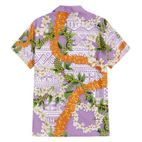 Aloha Festive Hawaii Family Matching Short Sleeve Bodycon Dress and Hawaiian Shirt Mokihana - Maile and Ilima on Lilac LT7 - Polynesian Pride