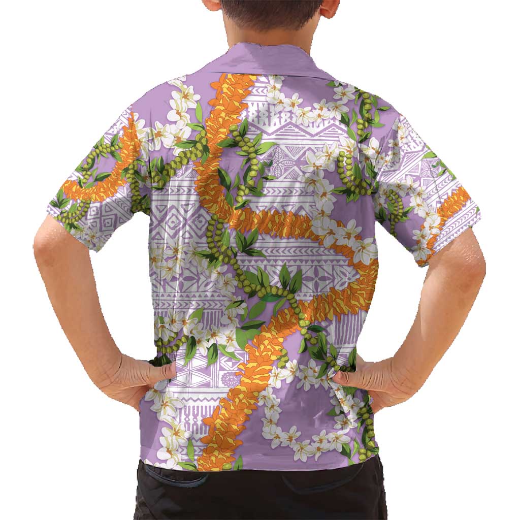 Aloha Festive Hawaii Family Matching Summer Maxi Dress and Hawaiian Shirt Mokihana - Maile and Ilima on Lilac LT7 - Polynesian Pride