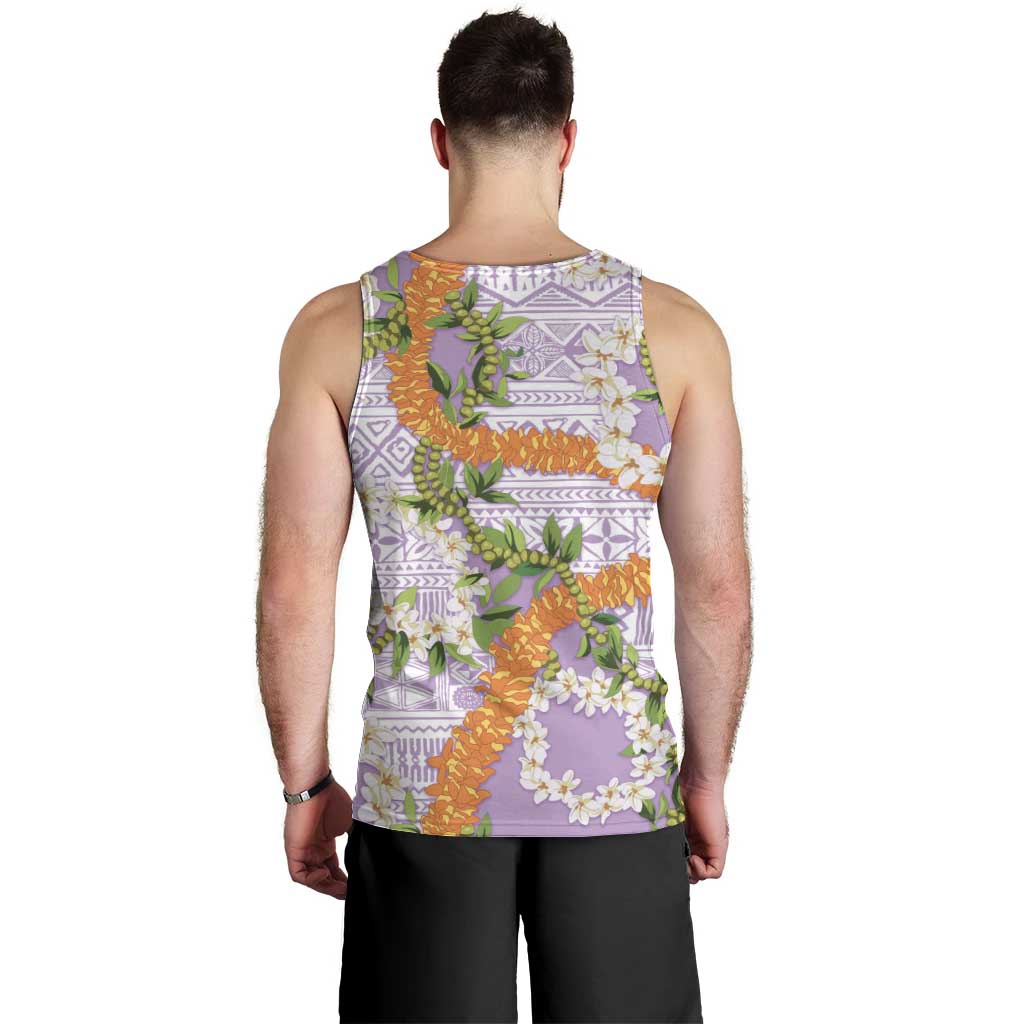 Aloha Festive Hawaii Men Tank Top Mokihana - Maile and Ilima on Lilac LT7 - Polynesian Pride