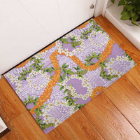 Aloha Festive Hawaii Rubber Doormat Mokihana - Maile and Ilima on Lilac LT7 - Polynesian Pride