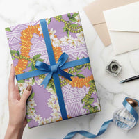 Aloha Festive Hawaii Wrapping Paper Mokihana - Maile and Ilima on Lilac