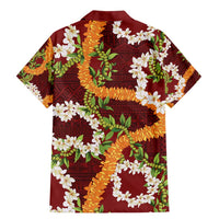 Aloha Festive Hawaii Family Matching Mermaid Dress and Hawaiian Shirt Mokihana - Maile and Ilima on Crimson LT7 - Polynesian Pride