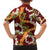 Aloha Festive Hawaii Family Matching Off The Shoulder Long Sleeve Dress and Hawaiian Shirt Mokihana - Maile and Ilima on Crimson - Polynesian Pride