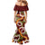 Aloha Festive Hawaii Mermaid Dress Mokihana - Maile and Ilima on Crimson - Polynesian Pride