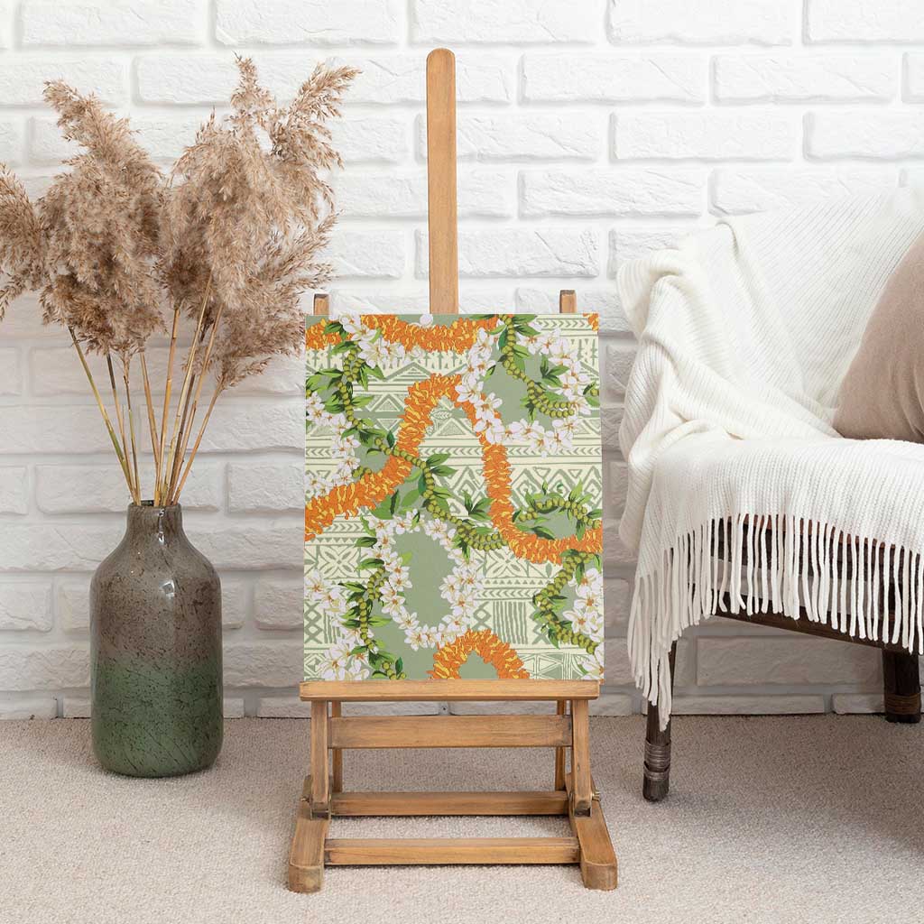 Aloha Festive Hawaii Canvas Wall Art Mokihana - Maile Leis in Muted Summer - Polynesian Pride