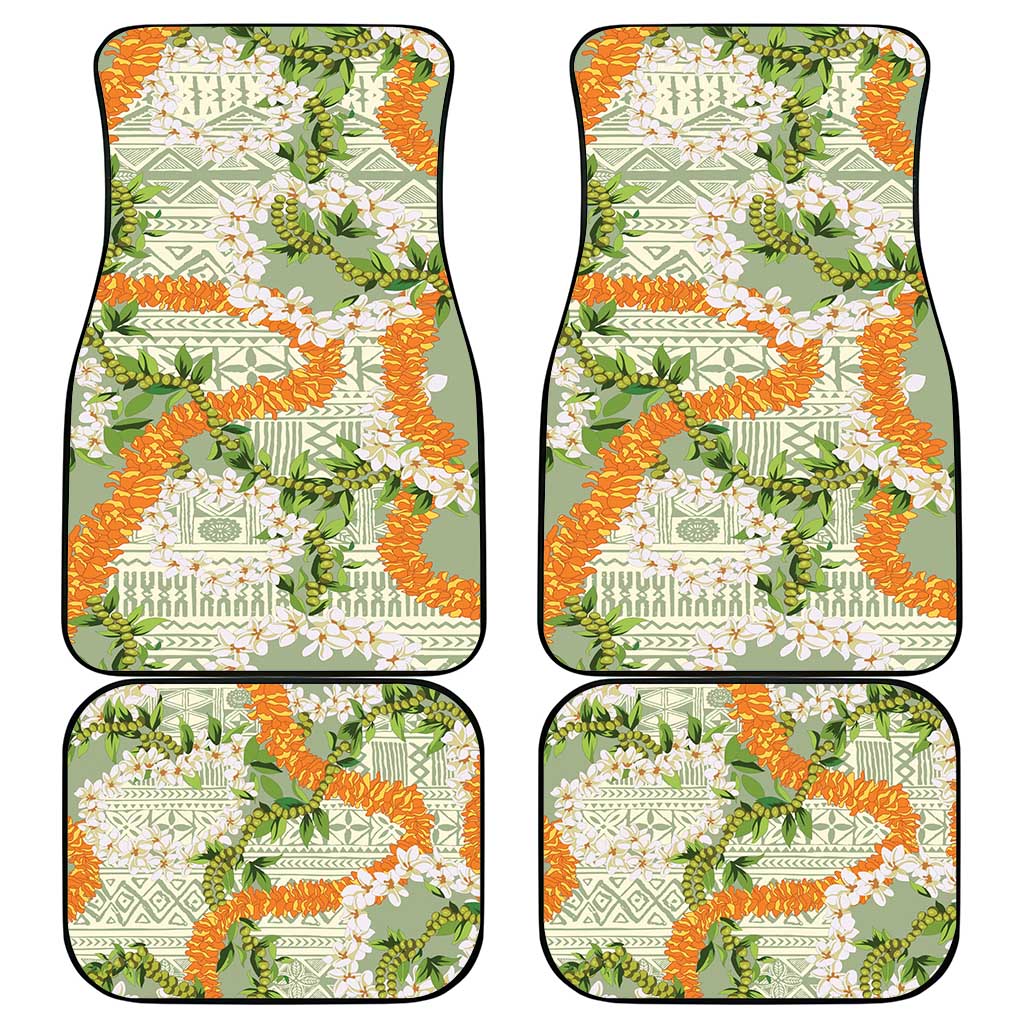 Aloha Festive Hawaii Car Mats Mokihana - Maile Leis in Muted Summer LT7 - Polynesian Pride