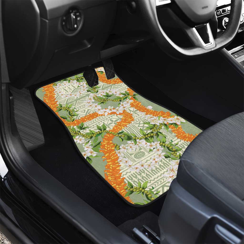 Aloha Festive Hawaii Car Mats Mokihana - Maile Leis in Muted Summer LT7 - Polynesian Pride