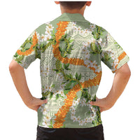 Aloha Festive Hawaii Family Matching Mermaid Dress and Hawaiian Shirt Mokihana - Maile Leis in Muted Summer LT7 - Polynesian Pride