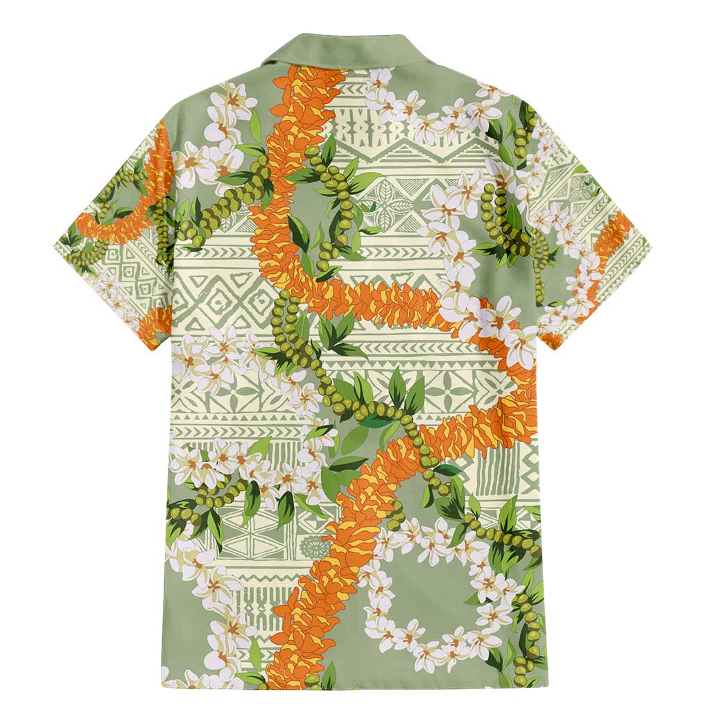 Aloha Festive Hawaii Family Matching Mermaid Dress and Hawaiian Shirt Mokihana - Maile Leis in Muted Summer LT7 - Polynesian Pride